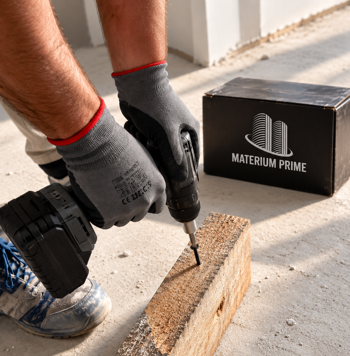 Fixation directe avec clous béton Materium Prime sur chantier